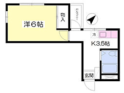 メゾングリシン 1Kの間取図画像