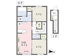 I.CourtB 2DKの間取図画像