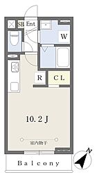 スカイ・ハイ ワンルームの間取図画像