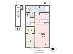 ボナールコート入江 1LDKの間取図画像