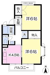 ロイヤルハイツ 2Kの間取図画像