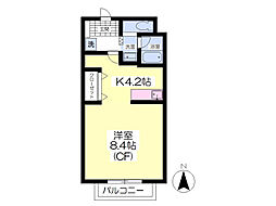 ハルモニア ワンルームの間取図画像