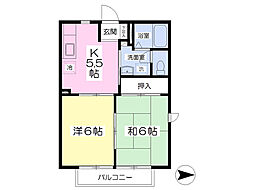 エステリベラ 2Kの間取図画像