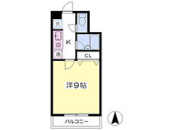 ロイヤルパレス駅西 1Kの間取図画像