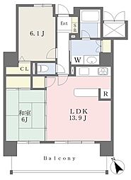 D'グラフォートサウスマークタワー 2LDKの間取図画像