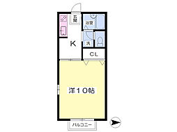 リヴェールC 1Kの間取図画像