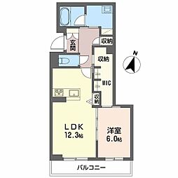 ヒュッゲ堂前 1LDKの間取図画像