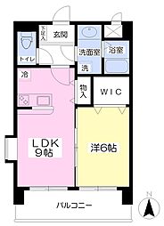 ユニティープラスパー2 1LDKの間取図画像