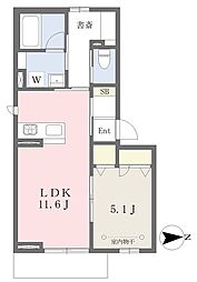 ヒルズ桜小路 1LDKの間取図画像