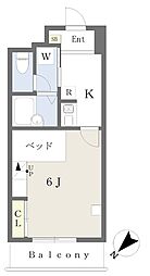 レオパレスフラット郡山 1Kの間取図画像
