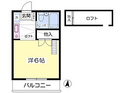 ワンステップ ワンルームの間取図画像