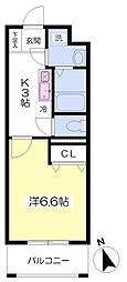 グランピュア・カミヤ 1Kの間取図画像