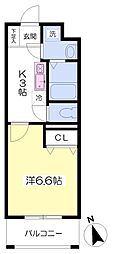 グランピュア・カミヤ 1Kの間取図画像