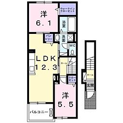 フォレ リジェール 2LDKの間取図画像