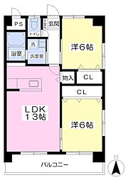 サンシャイン緑町 10階2LDKの間取り