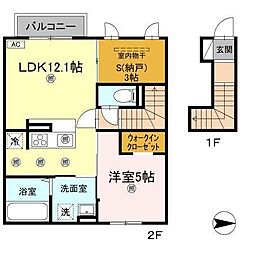 メゾン　リノ 2階1SLDKの間取り