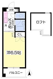 モンシャトー 1Kの間取図画像