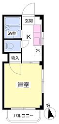 ハウスK 1Kの間取図画像