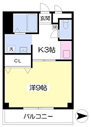 シェールY's 1Kの間取図画像