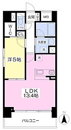 メゾンMB中一万 1LDKの間取図画像