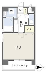 フォルテ山越 1Kの間取図画像