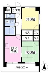 ルーブルハイツ 2DKの間取図画像