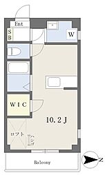 ライトフラッツビル ワンルームの間取図画像