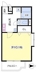 ミッキーロイヤル道後 1Kの間取図画像