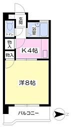 てらかわビル 1Kの間取図画像