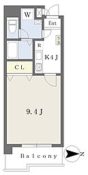 フォルテ平和通 1Kの間取図画像