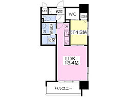 アーバン山越 1LDKの間取図画像