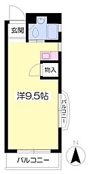 第6グリーンハイツ ワンルームの間取図画像