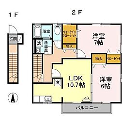 ローズコートTB 2LDKの間取図画像