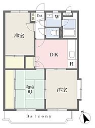 ユーミーAOKI・A 3DKの間取図画像