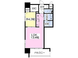 アーバン山越 1LDKの間取図画像