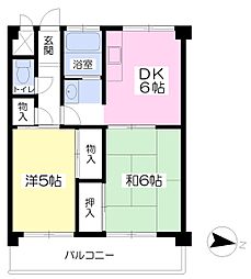 平松ビル 4階2DKの間取り