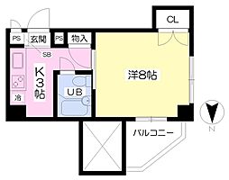ＭＡＲＩＮＥ　ＨＯＵＳＥ 2階1Kの間取り