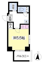 エスポワール松山 4階ワンルームの間取り