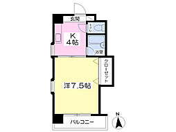 ラ・ヴェール泉 305 3階1Kの間取り