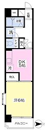美沢レジデンス 1DKの間取図画像
