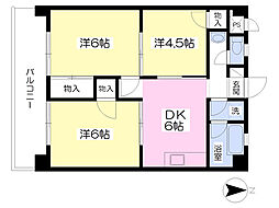 オックスフォードサーカス竹原 3DKの間取図画像