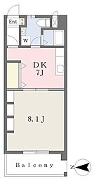 シェレナ朝生田 1DKの間取図画像