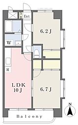 ラッフィナート 2LDKの間取図画像