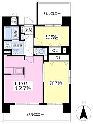 ソル・レヴェンテ 2LDKの間取図画像