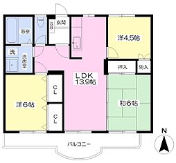 エクセレンス土居田 3LDKの間取図画像