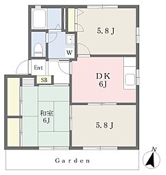スカイラークB 3DKの間取図画像