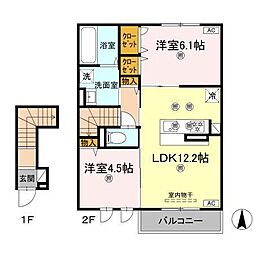 BeneII 2LDKの間取図画像