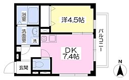 パレステージ土居田 1DKの間取図画像