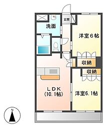 サンライズ・M 2LDKの間取図画像