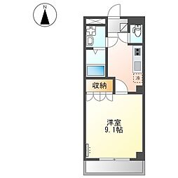 フォルティアY&Y 1Kの間取図画像